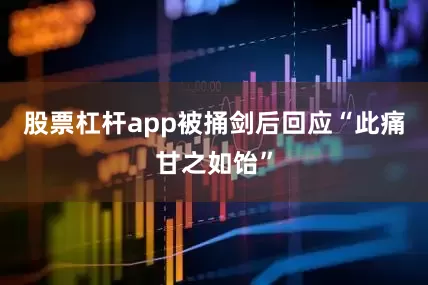 股票杠杆app被捅剑后回应“此痛甘之如饴”