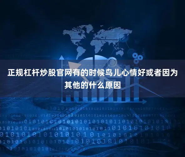 正规杠杆炒股官网有的时候鸟儿心情好或者因为其他的什么原因